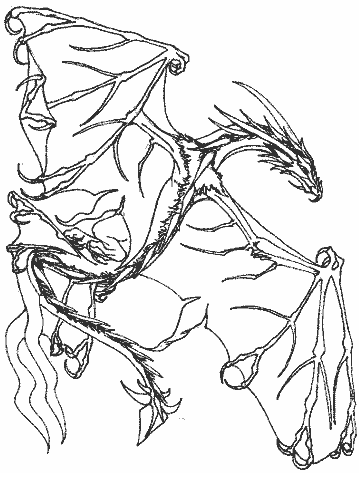 Cool Fire Dragon 9 Coloring Page
