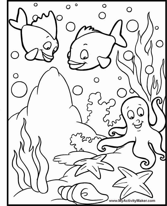 Fish 10 For Kids Coloring Page
