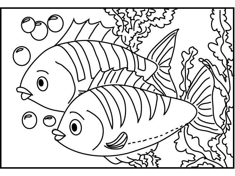 Cool Fish 12 Coloring Page