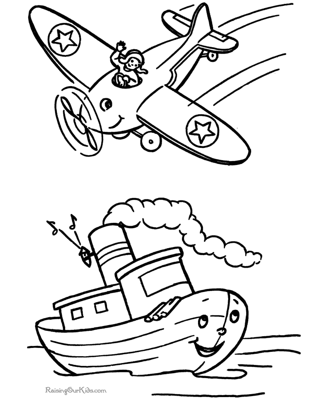 Fishing Boat And Airplane Cool