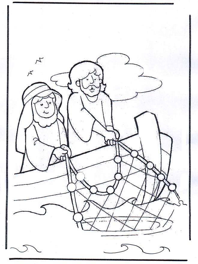 Couple Is Fishing On Boat Cool Coloring Page