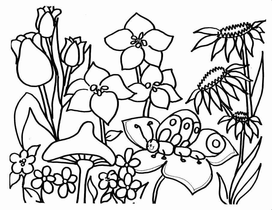 Flower For Adults 1 For Kids Coloring Page