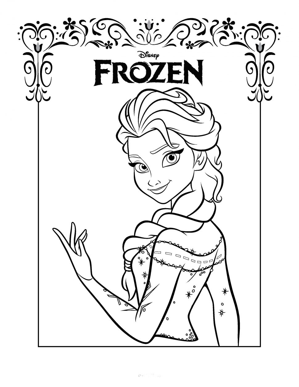 Cool Frozen Elsa 12 Coloring Page