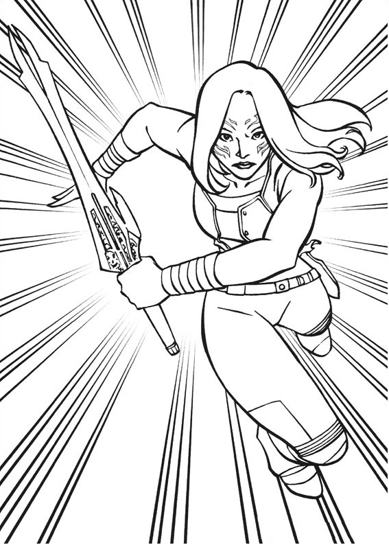 Gamora 2 For Kids Coloring Page