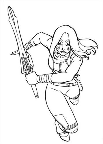 Gamora 7 Cool Coloring Page