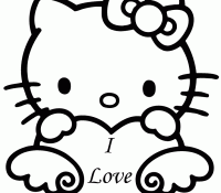 Cool Hello Kitty With Love You Word
