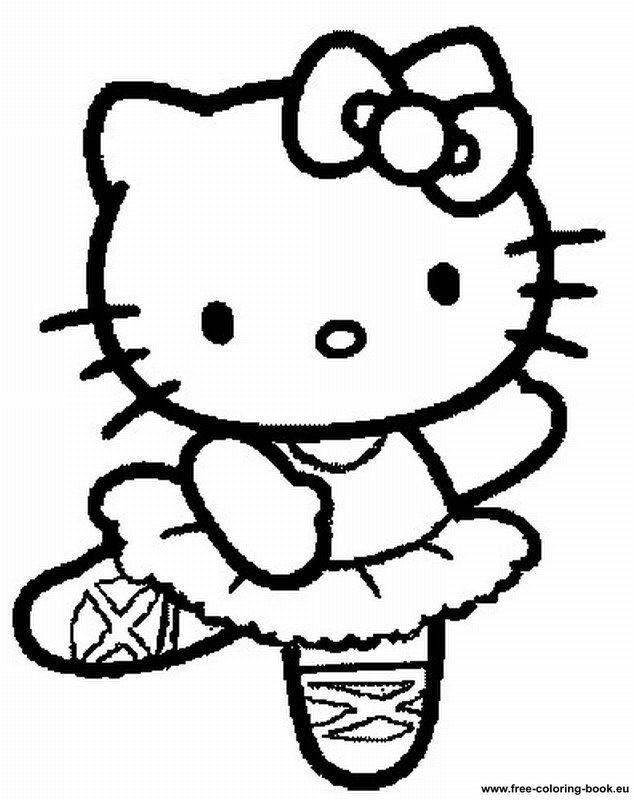 Hello Kitty 2 Cool Coloring Page