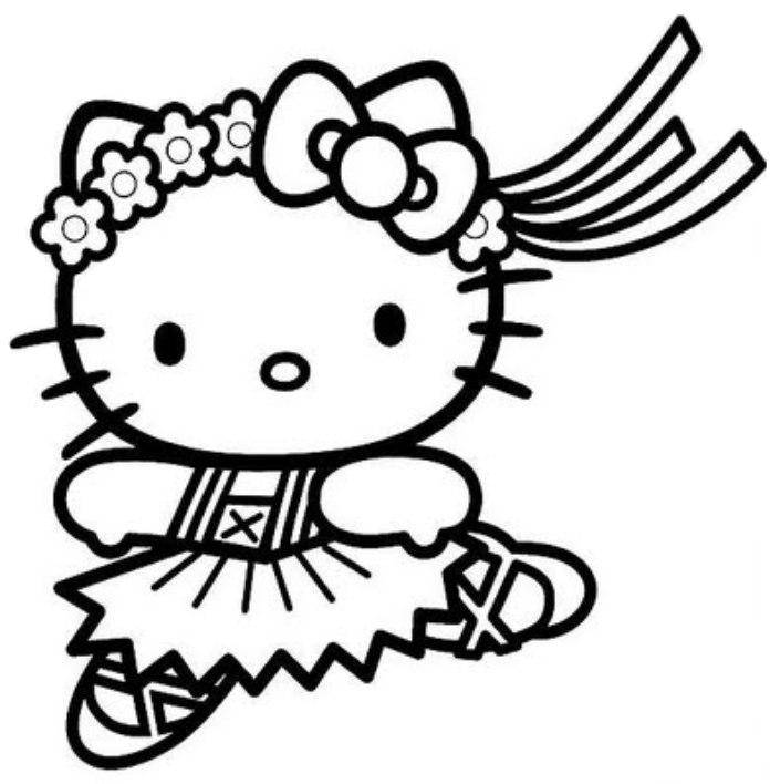Cool Nicest Hello Kitty Coloring Page