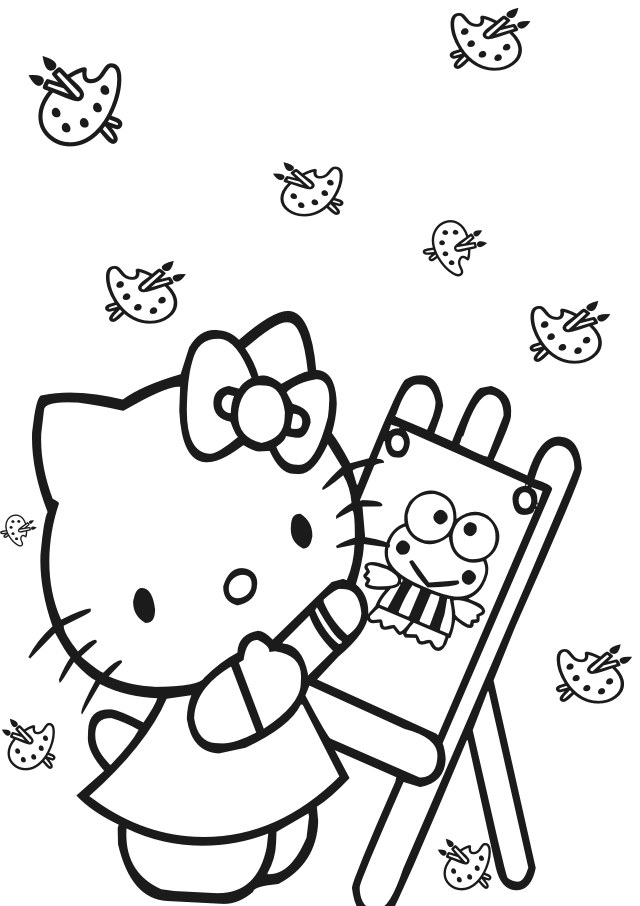 New Hello Kitty For Kids Coloring Page