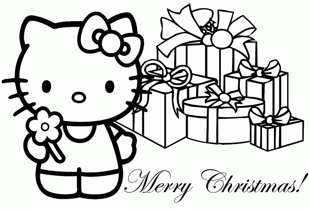 Cool Hello Kitty With The Gift Coloring Page