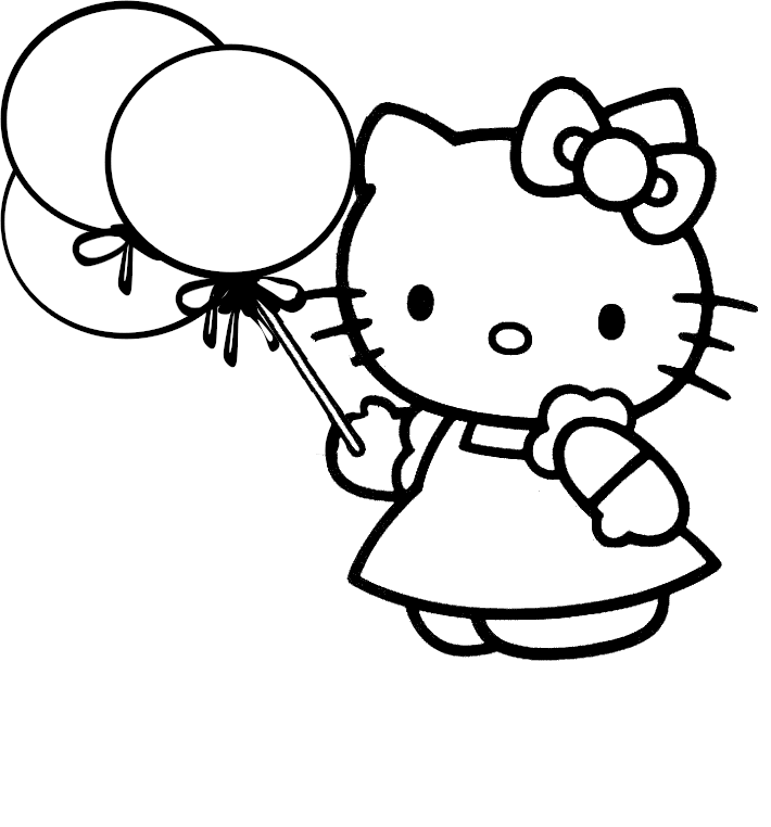 Hello Kitty 9 For Kids Coloring Page