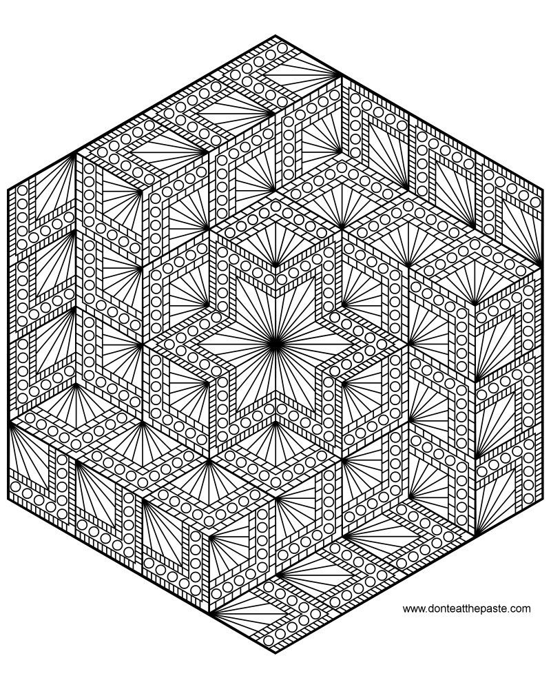 Hexagon 7 Cool Coloring Page