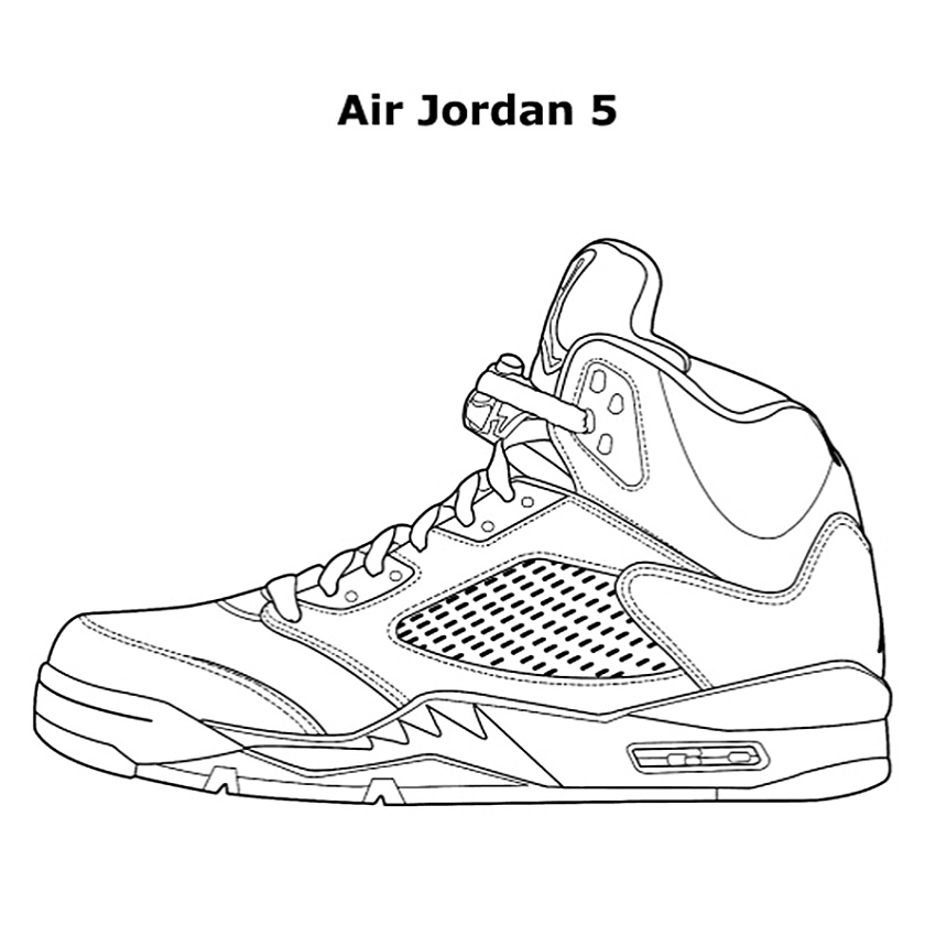 Jordan-5 3 For Kids Coloring Page