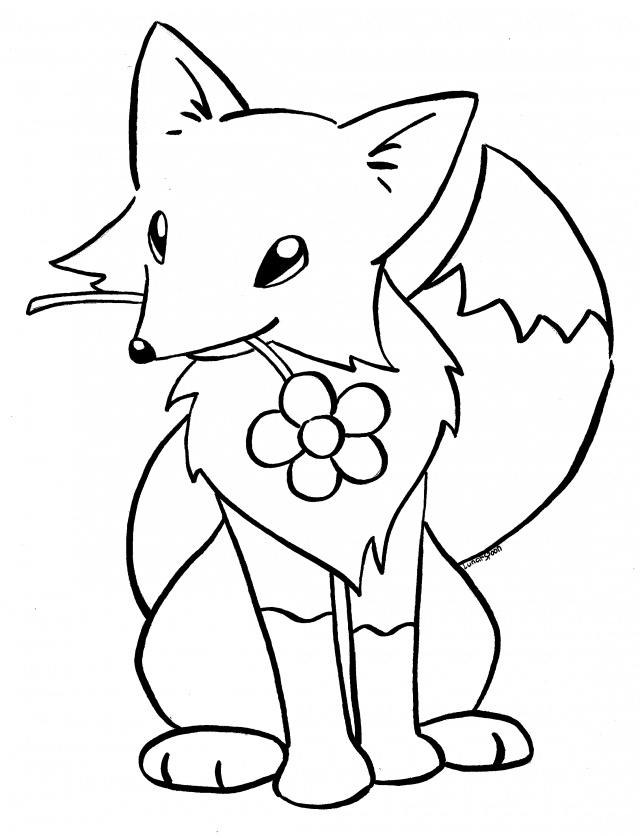 Cool Kitsune 12 Coloring Page
