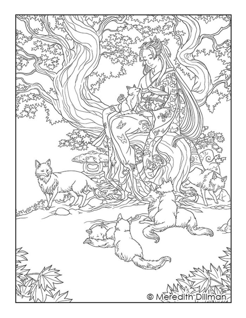 Kitsune 13 Cool Coloring Page