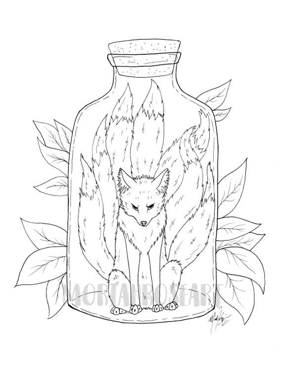Kitsune 17 Cool Coloring Page