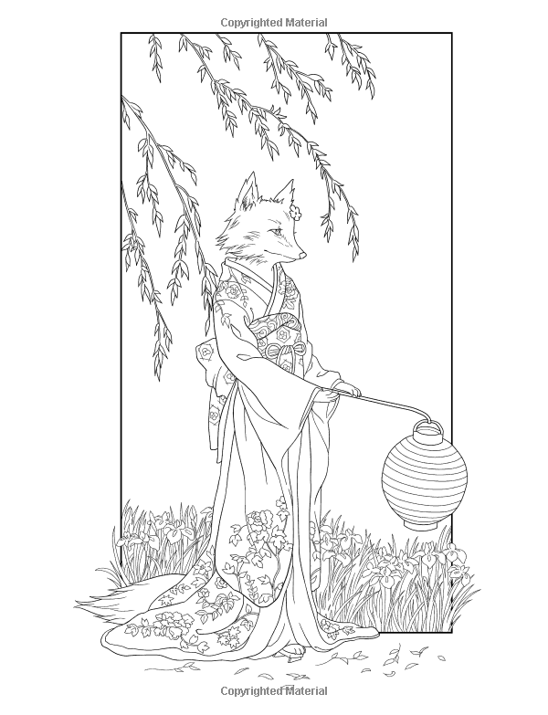 Kitsune 18 For Kids Coloring Page