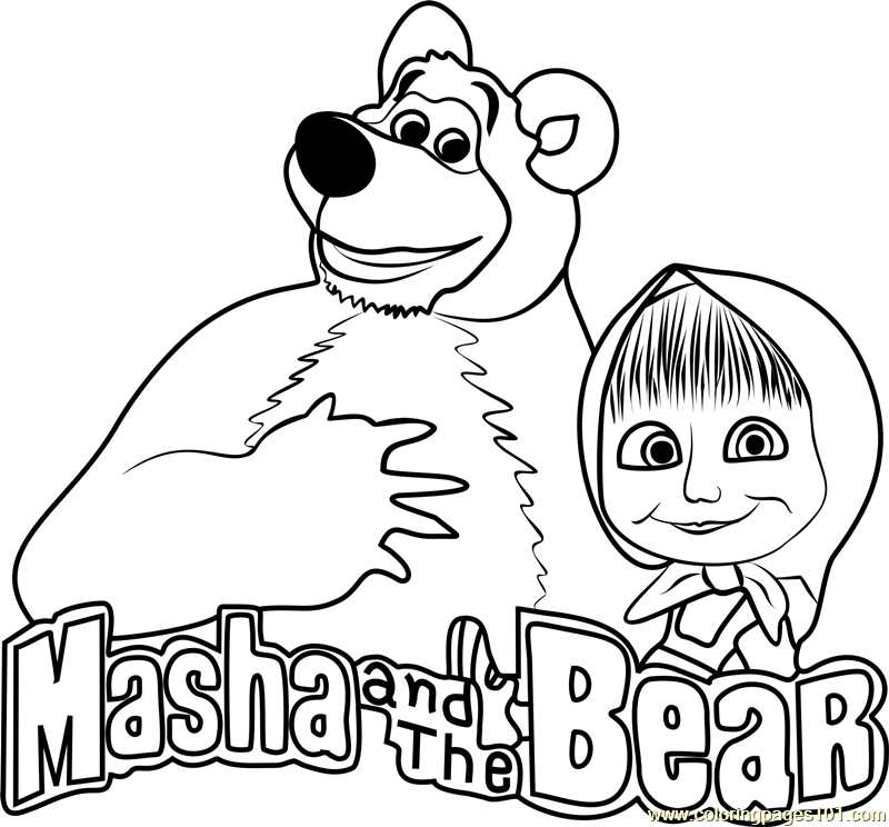 Masha Bear 1 Cool Coloring Page