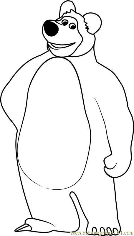 Masha Bear 12 For Kids Coloring Page