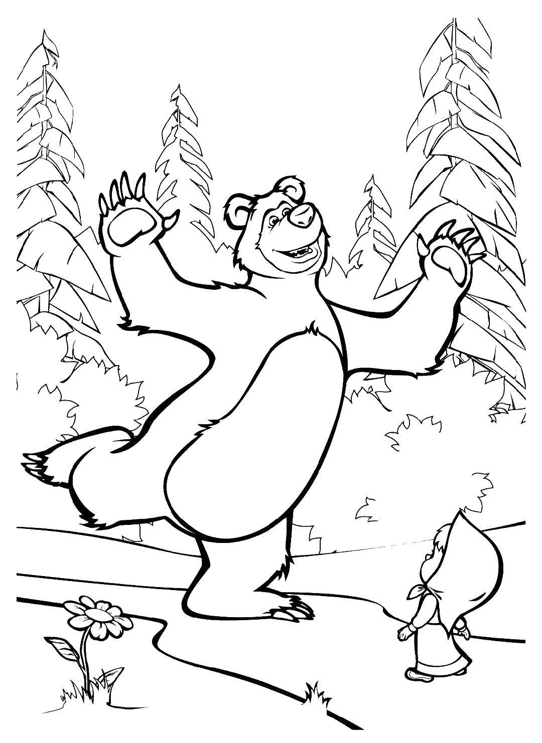 Masha Bear 24 For Kids Coloring Page
