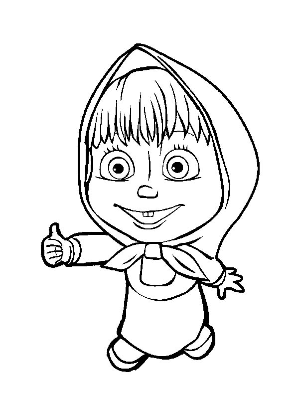 Masha Bear 8 For Kids Coloring Page