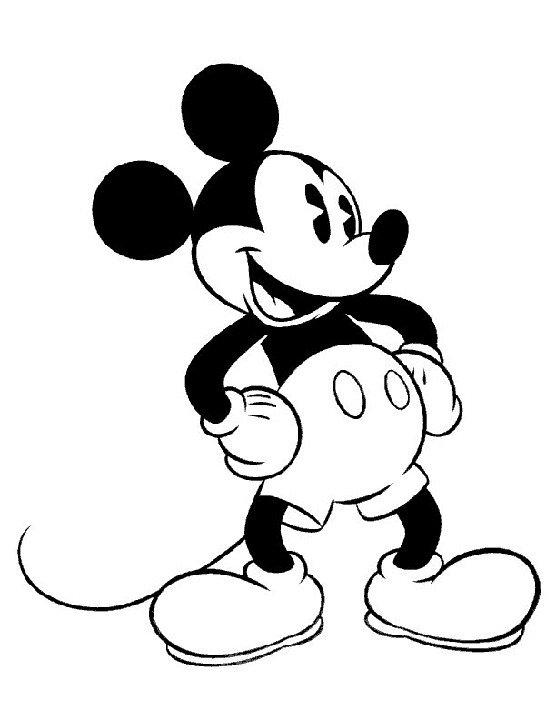 Mickey Mouse 1 For Kids Coloring Page