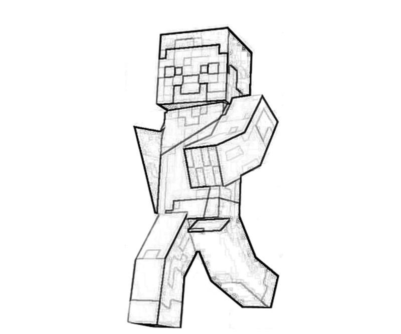 Minecraft 3 Cool Coloring Page