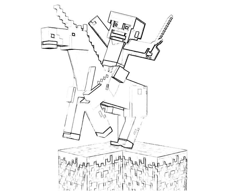 Minecraft 5 Cool Coloring Page
