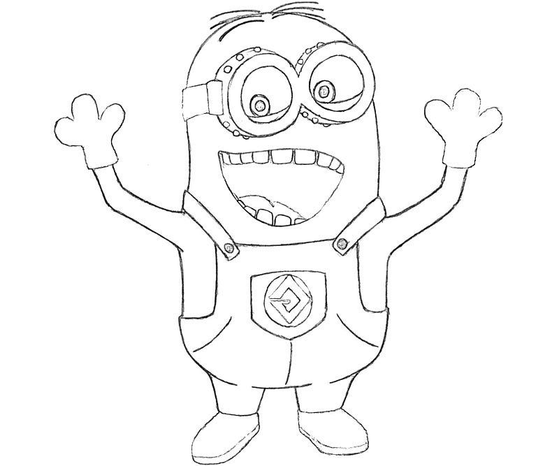Cool Minion 13 Coloring Page