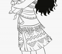 Cool Moana With Pig Coloring