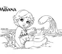 Nice Baby Moana Coloring Cool