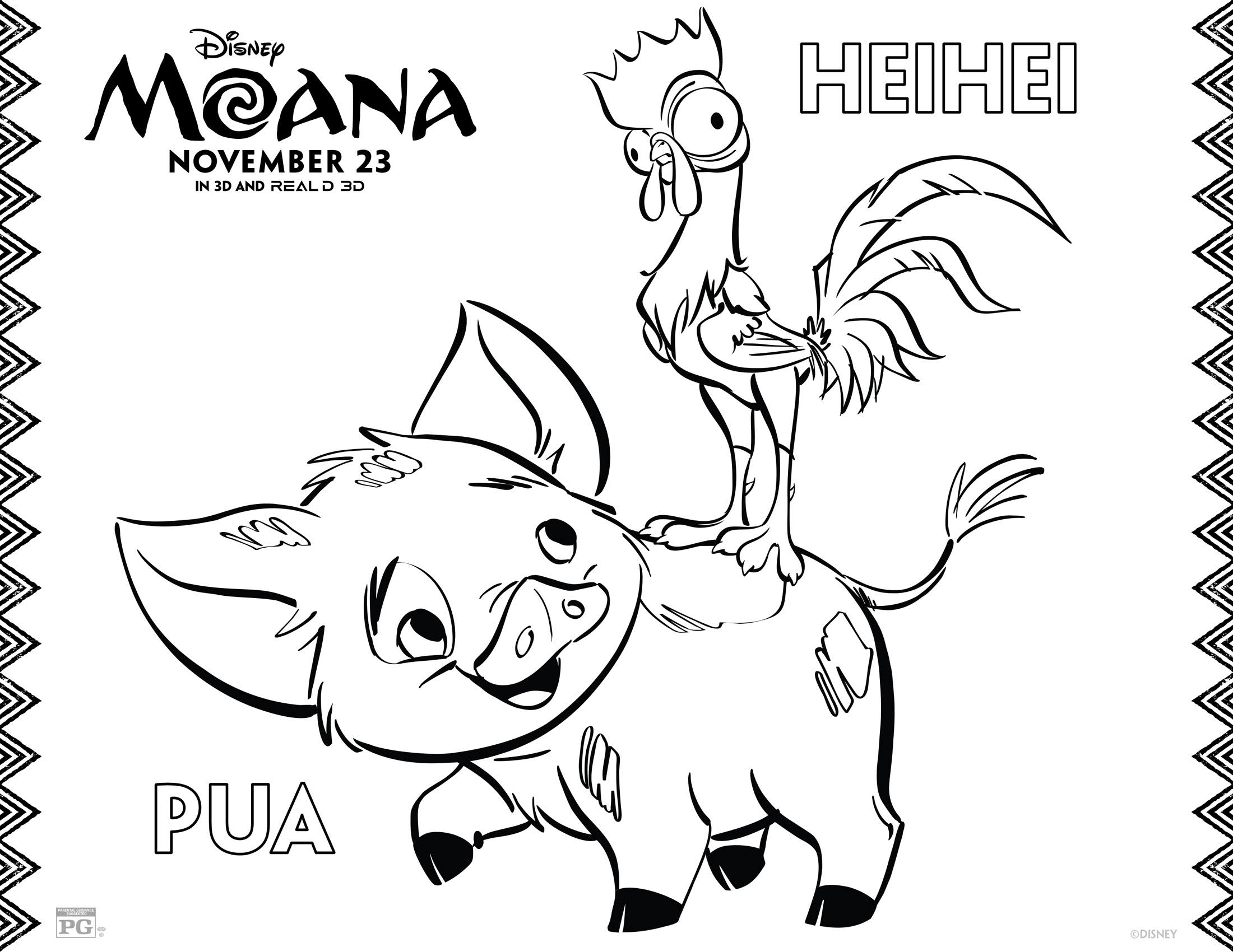 Moana Friends Coloring Page Cool