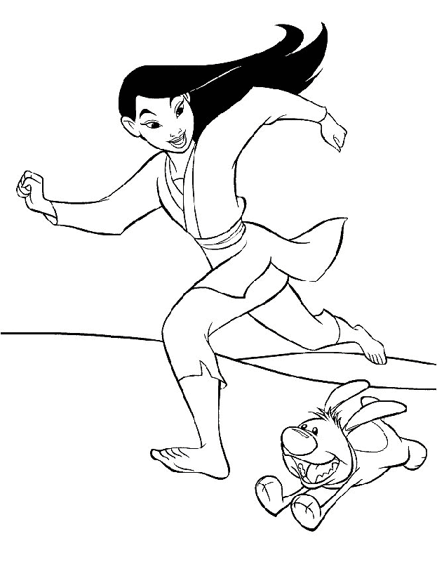 Mulan Princess 4 For Kids Coloring Page