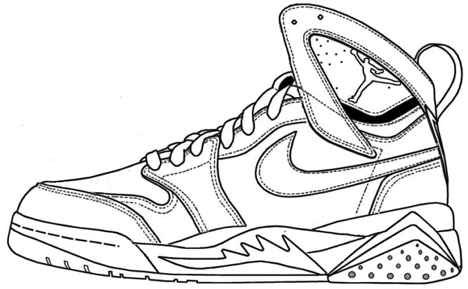 Nike Shoes 2 Cool Coloring Page