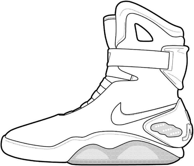 Nike Shoes 4 Cool Coloring Page