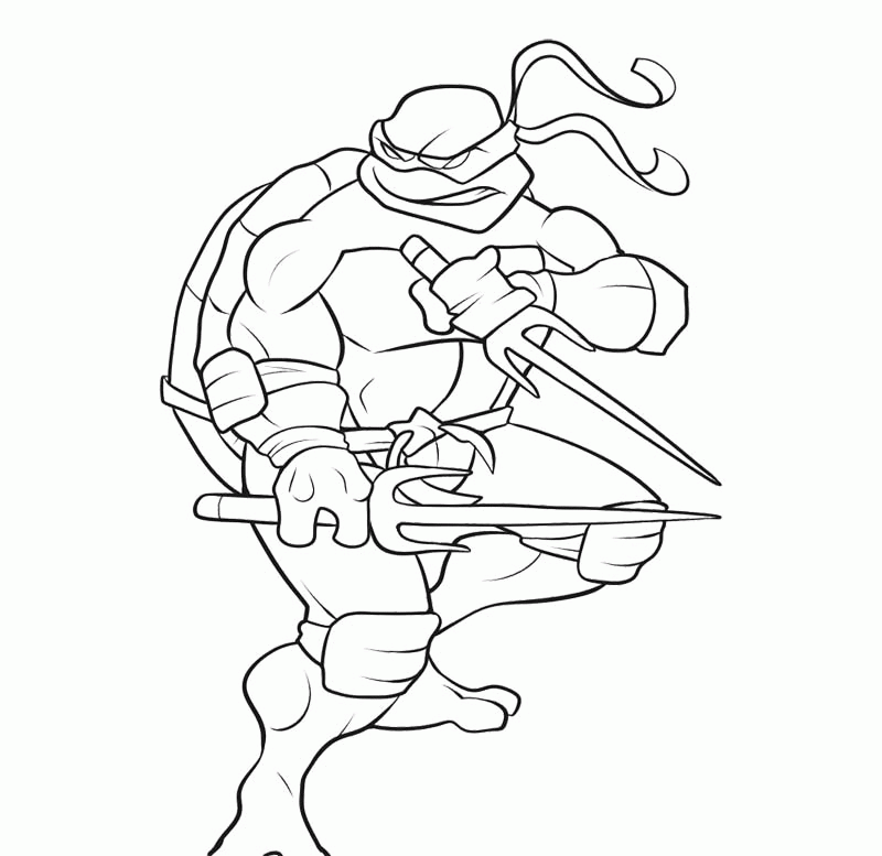 Cool Ninja Turtle 2 Coloring Page