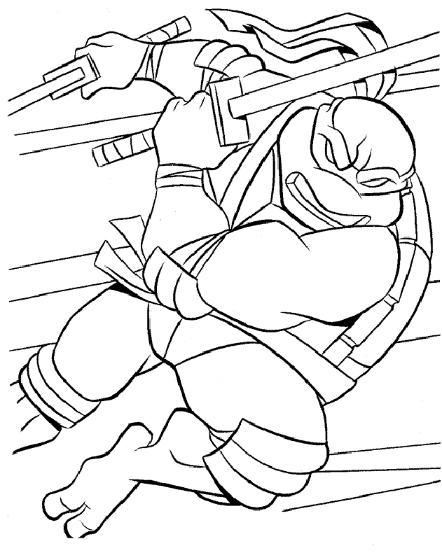 Ninja Turtle 4 For Kids Coloring Page