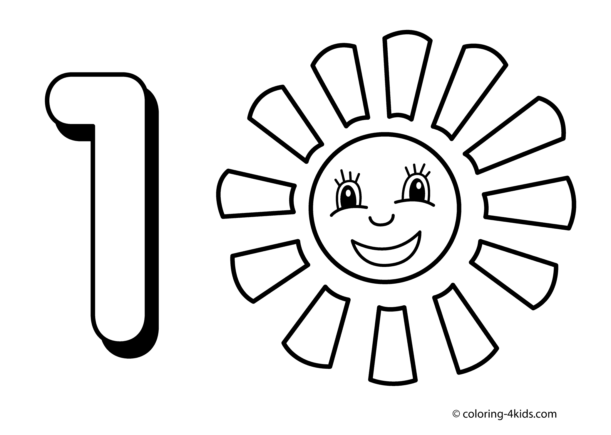 Number One 5 Cool Coloring Page