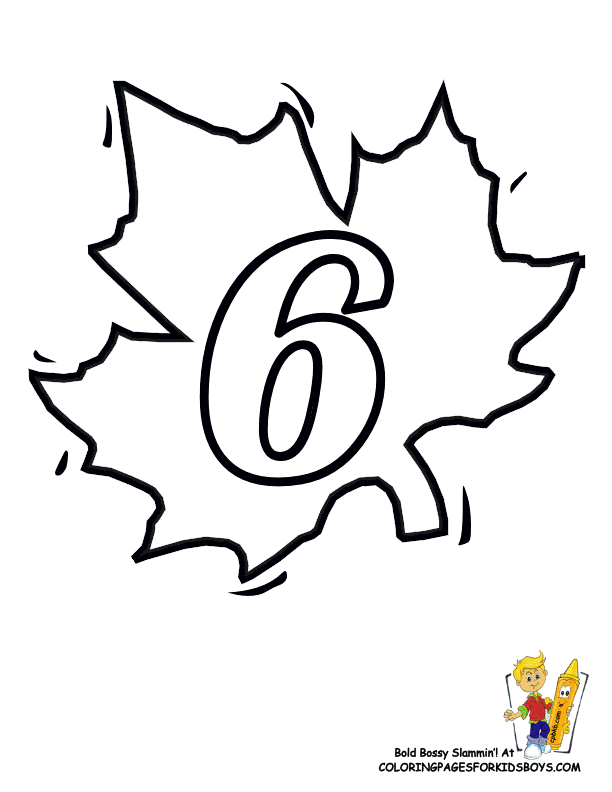 Cool Number Six 12 Coloring Page