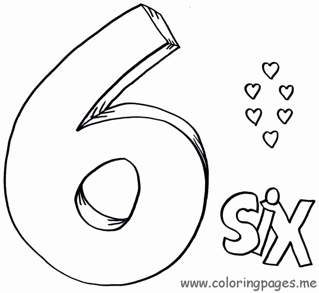 Number Six 13 Cool Coloring Page