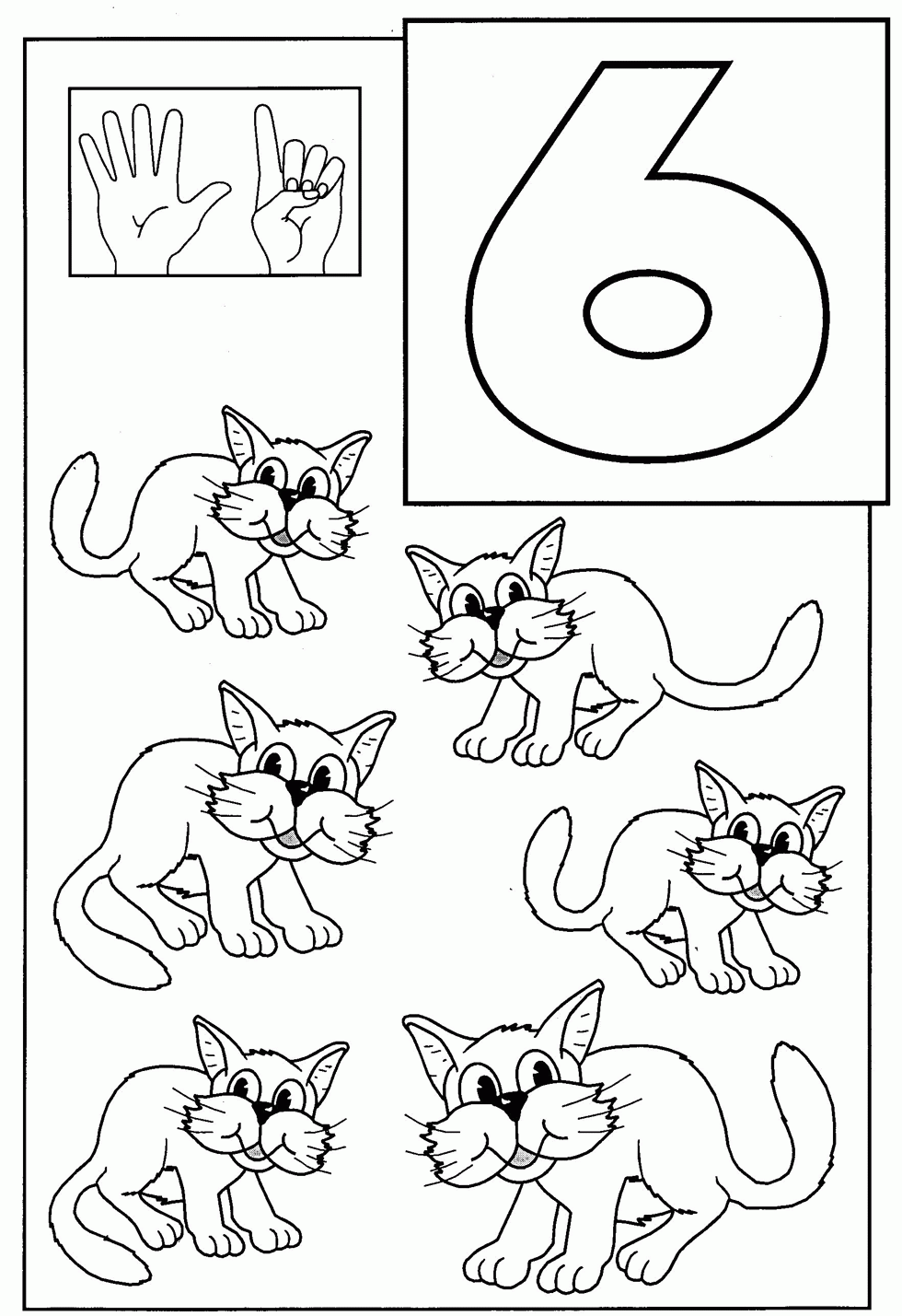 Number Six 14 For Kids Coloring Page