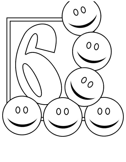 Number Six 15 Cool Coloring Page