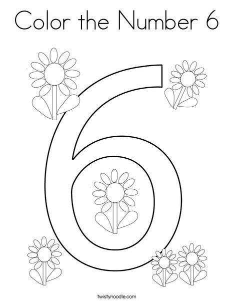 Cool Number Six 16 Coloring Page