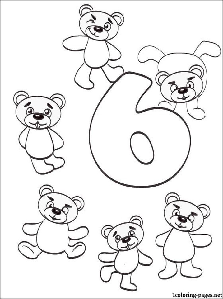 Number Six 19 Cool Coloring Page