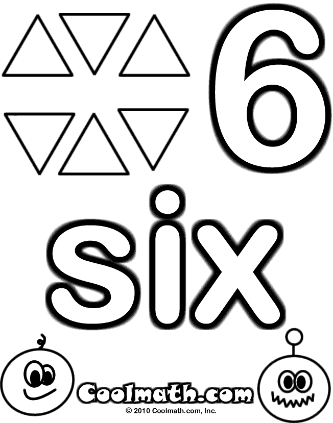 Number Six 2 For Kids Coloring Page
