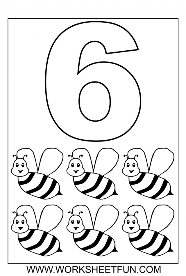 Cool Number Six 4 Coloring Page