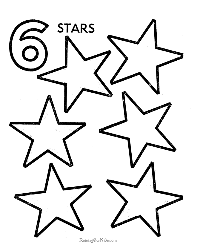 Number Six 6 For Kids Coloring Page