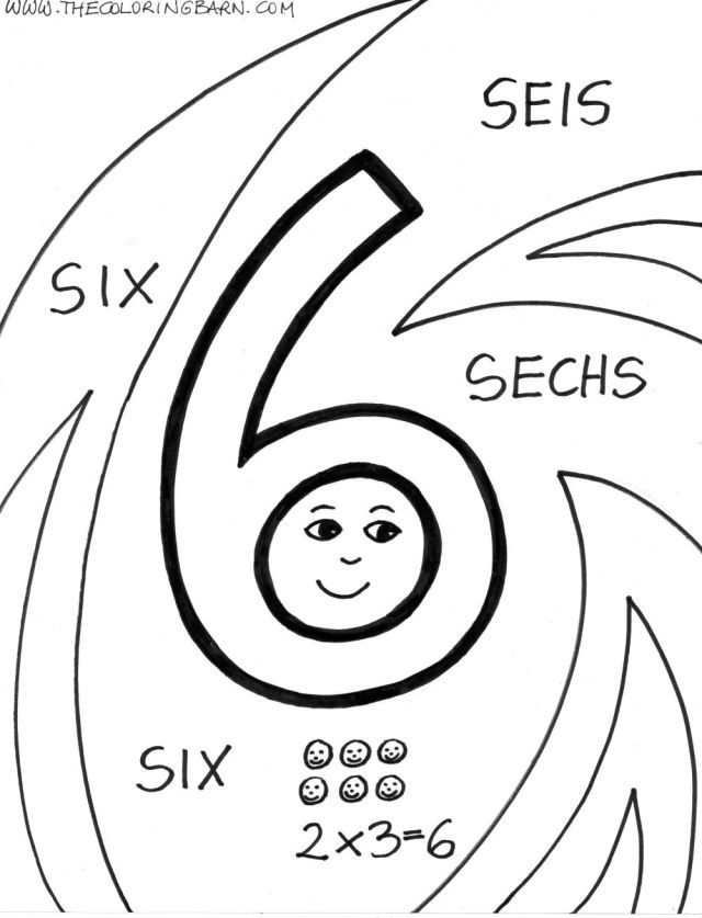 Number Six 7 Cool Coloring Page