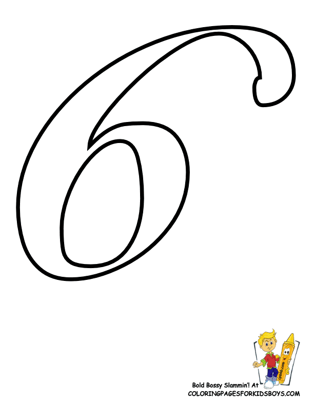 Cool Number Six 8 Coloring Page