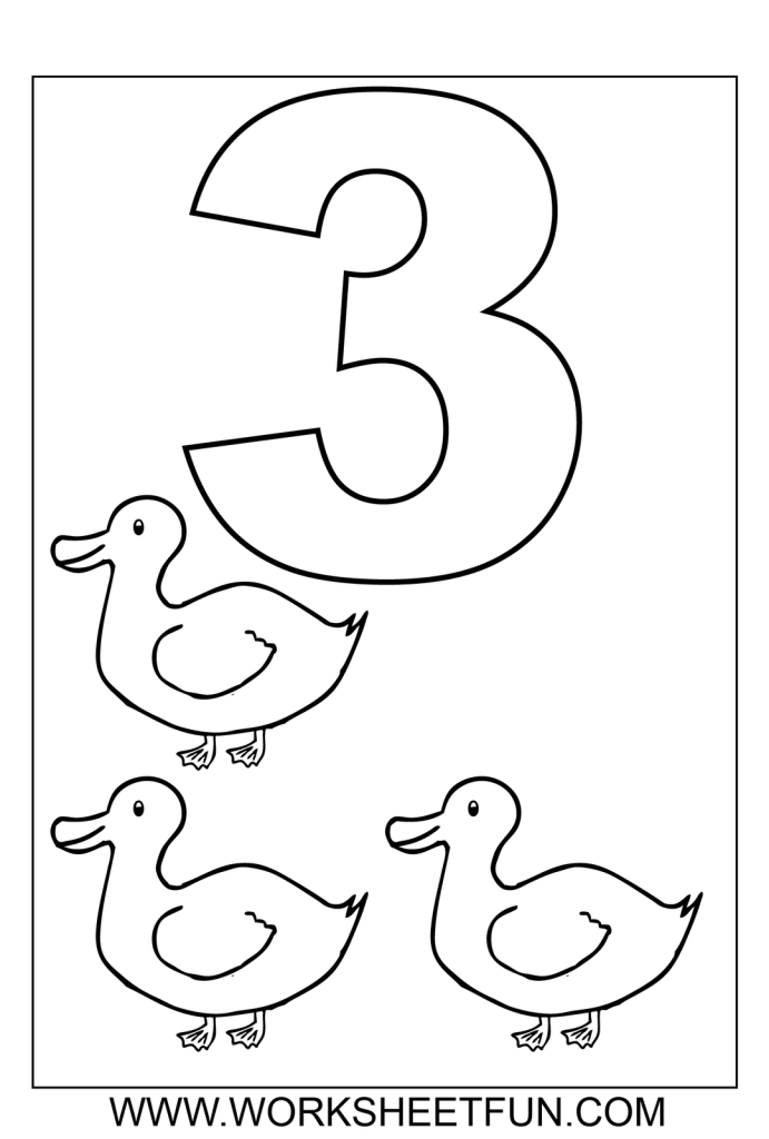 Number Three 14 Cool Coloring Page